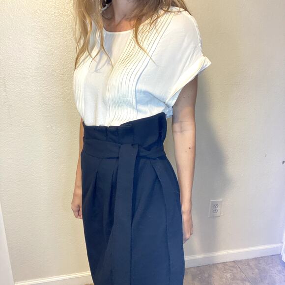 Magaschoni Classic Wool Pencil Skirt W/ Tie Classy Work Party - Picture 5 of 13